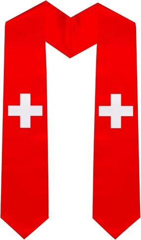 Graduation Stole National Flag Design, Satin Unisex International Student Graduation Sash Scarf 72'' Long in Saudi Arabia
