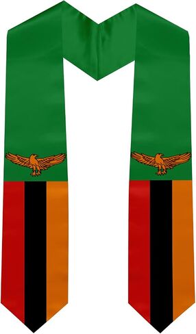 Graduation Stole National Flag Design, Satin Unisex International Student Graduation Sash Scarf 72'' Long in Saudi Arabia