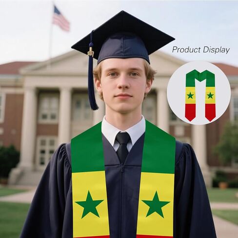 Graduation Stole National Flag Design, Satin Unisex International Student Graduation Sash Scarf 72'' Long in Saudi Arabia