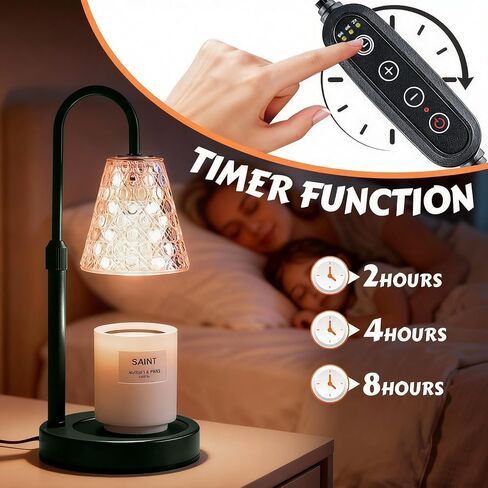 Candle Warmer Lamp,Height Adjustable & Dimmable with 2/4/8H Timer,Includes 2 Halogen Wax Melter Warmer, Flameless & Smokeless,Gift for Women Mom, Friend Sister, House Warming Gifts in Kuwait