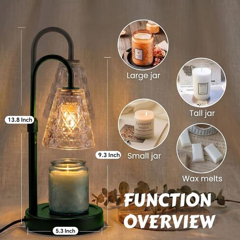 Candle Warmer Lamp,Height Adjustable & Dimmable with 2/4/8H Timer,Includes 2 Halogen Wax Melter Warmer, Flameless & Smokeless,Gift for Women Mom, Friend Sister, House Warming Gifts in Kuwait