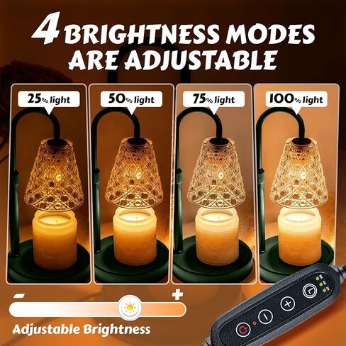 Candle Warmer Lamp,Height Adjustable & Dimmable with 2/4/8H Timer,Includes 2 Halogen Wax Melter Warmer, Flameless & Smokeless,Gift for Women Mom, Friend Sister, House Warming Gifts in Kuwait
