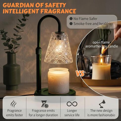 Candle Warmer Lamp,Height Adjustable & Dimmable with 2/4/8H Timer,Includes 2 Halogen Wax Melter Warmer, Flameless & Smokeless,Gift for Women Mom, Friend Sister, House Warming Gifts in Kuwait