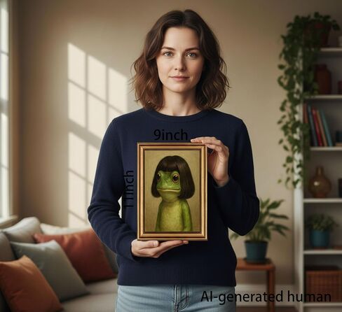 Vintage Gold Framed-Whimsical Frog Wall Art,Eclectic Frog Canvas Prints,Retro Animal Picture Artwork Wall Decor for Living Room Bedroom Bathroom 9x11-inch in Kuwait
