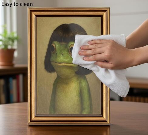 Vintage Gold Framed-Whimsical Frog Wall Art,Eclectic Frog Canvas Prints,Retro Animal Picture Artwork Wall Decor for Living Room Bedroom Bathroom 9x11-inch in Kuwait
