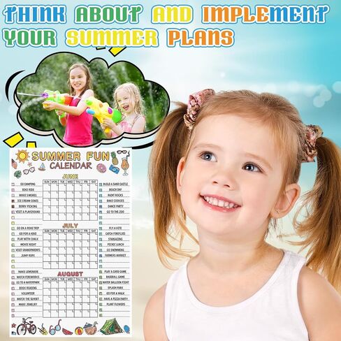 Eaasty 4 Pcs Summer Bucket List Calendar Poster Set with Blank Coloring Poster Summer Camp Activities Planner Color Your Own DIY Vacation Calendar Checklist for Elementary End of School Year Birthday in Saudi Arabia