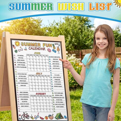 Eaasty 4 Pcs Summer Bucket List Calendar Poster Set with Blank Coloring Poster Summer Camp Activities Planner Color Your Own DIY Vacation Calendar Checklist for Elementary End of School Year Birthday in Saudi Arabia