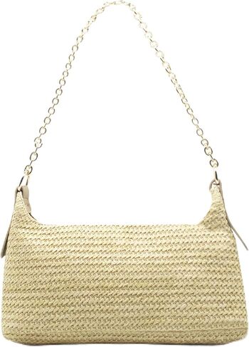 Straw Clutch Purses for Women | Summer Beach Dumpling Bag, Woven Purse Top Hanlde Handbags for Vacation in Saudi Arabia