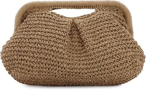 GOKTOW Straw Clutch Purses for Women Woven Dumpling Bag Summer Beach Top Hanlde Handbags for Beach Vacation in Kuwait