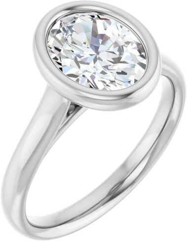 2 Carat Oval Bezel Lab Grown Diamond Engagement Ring in Kuwait