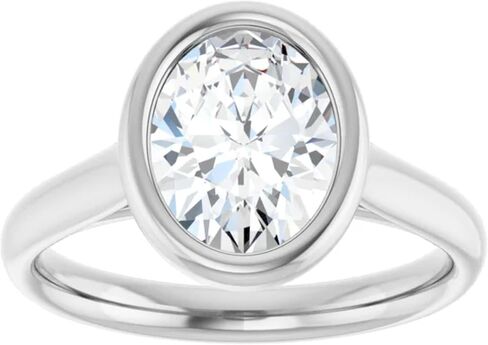 2 Carat Oval Bezel Lab Grown Diamond Engagement Ring in Kuwait