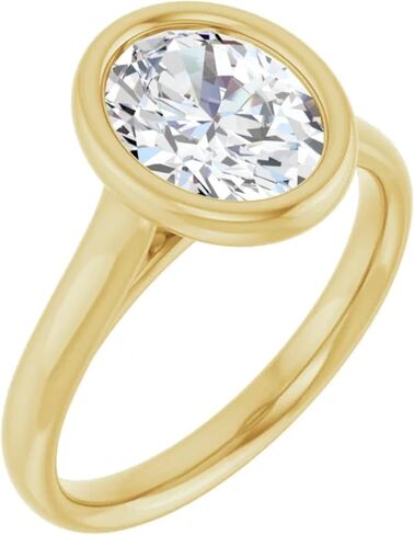 2 Carat Oval Bezel Lab Grown Diamond Engagement Ring in Kuwait