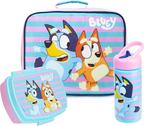 Get Trend Paw Patrol Kids Insulated Lunch Bag 3Pc Set with Reusable Lunch Box & 14.2-oz BPA-Free Water Bottle, Lightweight with Carry Handle & Name Card Window, Gifts for Girls (Blue Paw Patrol) in Kuwait