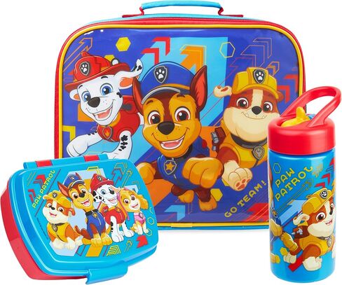 Get Trend Paw Patrol Kids Insulated Lunch Bag 3Pc Set with Reusable Lunch Box & 14.2-oz BPA-Free Water Bottle, Lightweight with Carry Handle & Name Card Window, Gifts for Girls (Blue Paw Patrol) in Kuwait