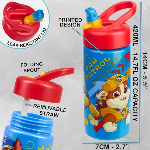 Get Trend Paw Patrol Kids Insulated Lunch Bag 3Pc Set with Reusable Lunch Box & 14.2-oz BPA-Free Water Bottle, Lightweight with Carry Handle & Name Card Window, Gifts for Girls (Blue Paw Patrol) in Kuwait