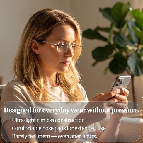 Auto Focus Rimless Reading Glasses Men Women 2 Pack Photochromic Anti-blue Light Glasses Non-Prescription Readers in Saudi Arabia