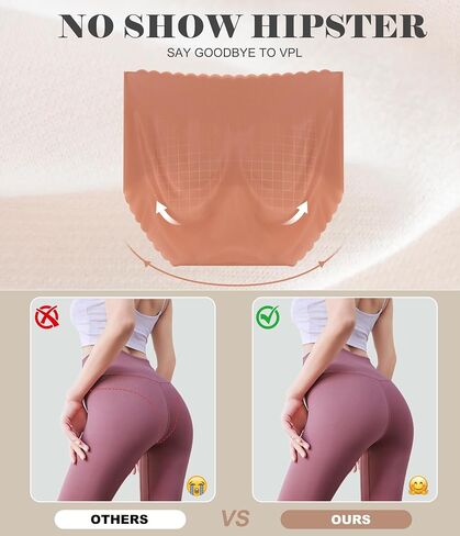 ANLIQI Seamless Underwear for Women Ultra Thin No Show Hipster Panties Pack Invisible Bikini Briefs Wave Edge Lightweight Full Coverage Stretch Low Rise Undies for Ladies(5A Pack,M) in Kuwait