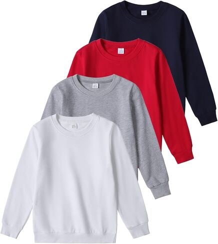 4 Pack Kids Toddler Pullover Hoodies Cotton Soft Warm Sweatshirts for Boys & Girls Everyday Wear in Kuwait