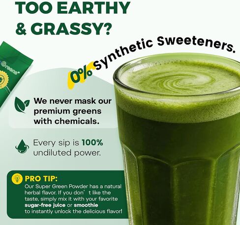 inGreens Super Greens Powder, Superfoods, 0 Sugar, Collagen, Probiotics, Spirulina, Chlorella, Daily Greens Drink Mix for Antioxidants, Gut Health, Energy & Beauty Support, Natural Flavor, 30 Packets in Saudi Arabia