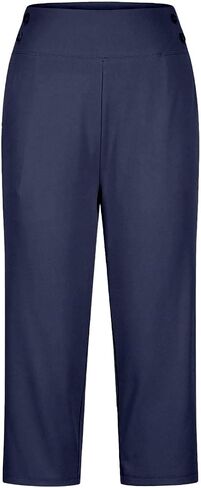 Aniywn Legging Capris for Women with Pockets Plus Size High Waisted Straight Leg Stretch Lightweight Trousers Work Capris in Kuwait