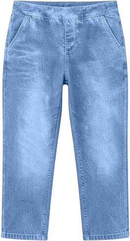Stretch Denim Capris for Women High Waisted Pull On Straight Leg Summer Denim Print Cropped Leggings with Pockets in Saudi Arabia