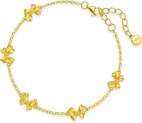 سوار CHOW SANG SANG 999 من الذهب MINTYGREEN Butterfly Dainty عيار 24 قيراط للنساء 18 سم 95520B السعر حسب الوزن تقريبًا. 3.36 جرام ذهب in Kuwait