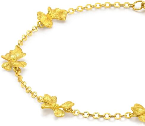 سوار CHOW SANG SANG 999 من الذهب MINTYGREEN Butterfly Dainty عيار 24 قيراط للنساء 18 سم 95520B السعر حسب الوزن تقريبًا. 3.36 جرام ذهب in Kuwait