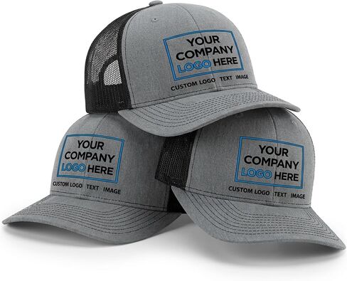 Custom 6-Panel Trucker Cap, Embroidered or Printed Logo, Adjustable Snapback, Unisex Adult Workwear Hat PMFG in Saudi Arabia