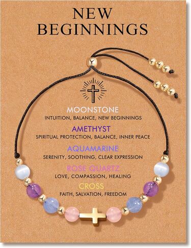 RZKING Christian Corss Bracelet Gifts for Teens Women Confirmation Baptism Gifts for Friends Daughter Mom Birthday Christmas Graduation Easter New Beginnings Gift in Saudi Arabia