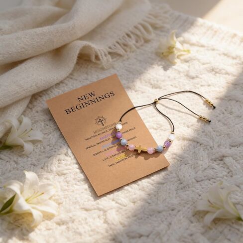 RZKING Christian Corss Bracelet Gifts for Teens Women Confirmation Baptism Gifts for Friends Daughter Mom Birthday Christmas Graduation Easter New Beginnings Gift in Saudi Arabia