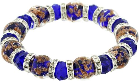 Glass Of Venice Murano Glass Symphony Stretch Bracelet - Blue in Kuwait