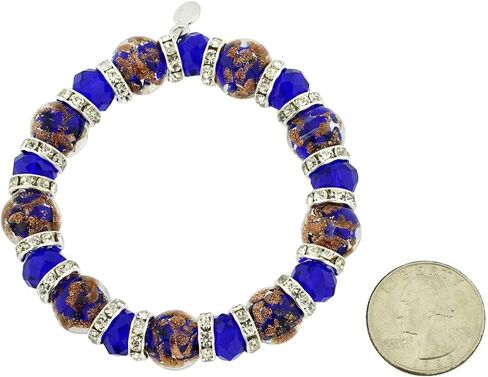 Glass Of Venice Murano Glass Symphony Stretch Bracelet - Blue in Kuwait