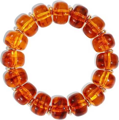 Colorful Chunky Beaded Bracelet for Women Multicolor Acrylic Resin Beads Bracelet Boho Statement Chunky Bracelet Summer Vacation Jewelry in Saudi Arabia