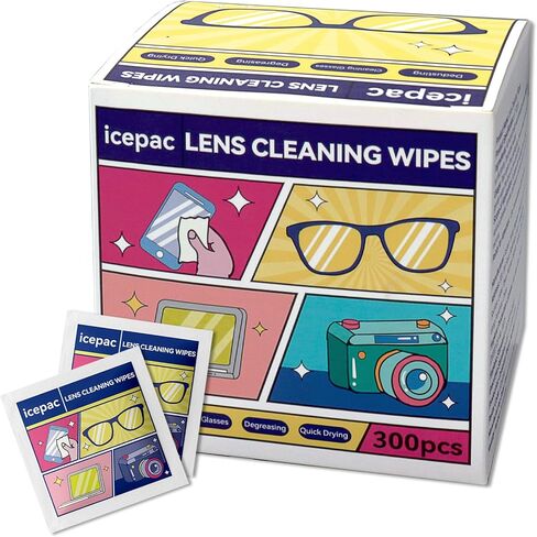 300 Count Lens Wipes for Eyeglasses, Eyeglass Lens Cleaning Wipes Pre-moistened Individually Wrapped Sracth-Free Streak-Free Eye Glasses Cleaner Wipes for Sunglass, Camera Lens, Goggles in Kuwait