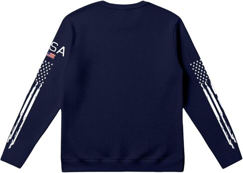 250th Anniversary USA Shirt for Men Long Sleeve Crew&Button Down Neck Waffle Cotton Knit Loose Breathable Polo Shirt in Saudi Arabia