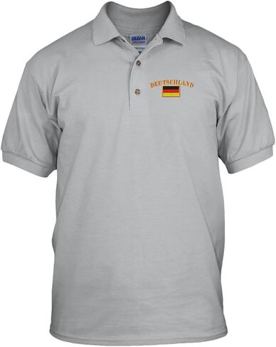 Speedy Pros Deutschland Germany Flag Embroidery Embroidered Golf Polo Shirt Black X-Large in Kuwait