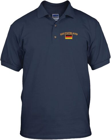 Speedy Pros Deutschland Germany Flag Embroidery Embroidered Golf Polo Shirt Black X-Large in Kuwait