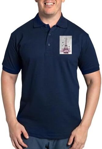 CafePress Eiffel Tower Golf Shirt Men's Golf Polo Knit Shirt in Saudi Arabia