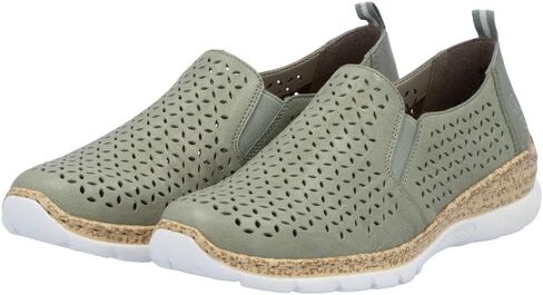 Rieker N4251 Nikita Slip-On Women's Shoes - Premium Leather, Breathable Upper, Lightweight Comfort & Support - Anti-Stress Technology for All-Day Wear in Kuwait