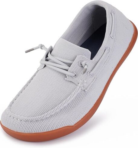 WHITIN Women's Slip On Barefoot Wide Loafers Lace-Up Casual Boat Shoes W620 | Zero Drop for Balanced Alignment, Roomy Forefoot Comfort, Breathable Knit Upper Casual Sneakers, Natural Walking Feel in Kuwait