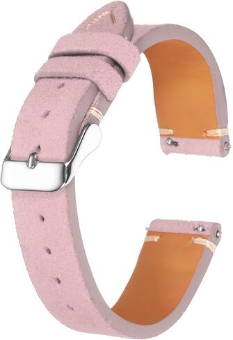 HARFINGTON Leather Watch Band Watch Strap Top-Grain Suede Cowhide Wrist Bands Replacement with Stainless Steel Buckle in Kuwait