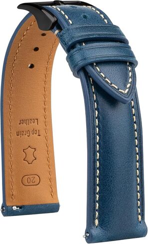 Tuscany Italian Leather Watch Band, Full Grain Vegetable Tanned Genuine Leather Strap, Quick Release Replacement Watch Band for Men and Women, Thick Soft Vintage18/19/20/21/22/24mm in Kuwait