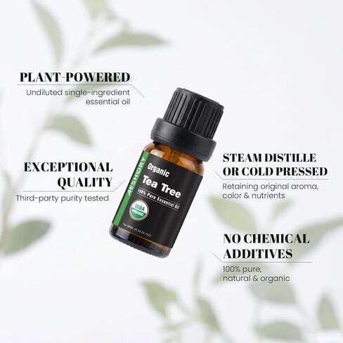 Organic Essential Oils Gift Set, Top 10x10ML-100% Pure Natural Aromatherapy for Diffusers, Humidifiers, Candle Making, Peppermint, Tea Tree, Lavender, Frankincense, Lemongrass, Eucalyptus & More in Saudi Arabia