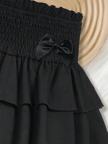 Girls Layered Pleated Short Skirt Tiered Ruffled Skirts High Waisted Mini Cake Skirts Kids Sweet for 8-12Y in Saudi Arabia