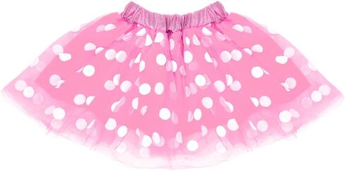 Pink & White Polka Dot Tulle Tutu Lined Skirt Women Teen Girls in Saudi Arabia