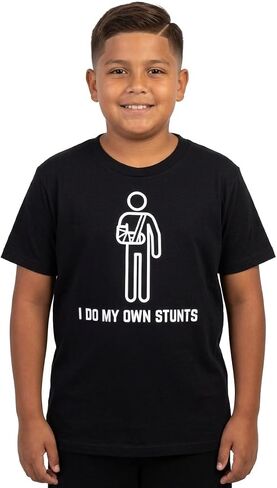 تي شيرت I Do My Own Stunts المضحك ذو الساق المكسورة للرجال، احصل على الشفاء العاجل هدايا التعافي من العمليات الجراحية تي شيرت الحوادث in Kuwait