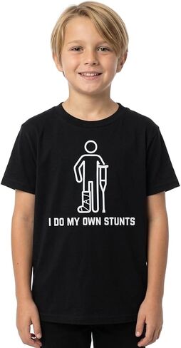 تي شيرت I Do My Own Stunts المضحك ذو الساق المكسورة للرجال، احصل على الشفاء العاجل هدايا التعافي من العمليات الجراحية تي شيرت الحوادث in Kuwait