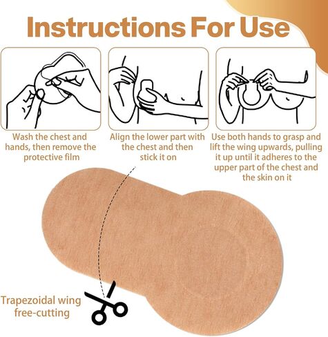 60 PCS Disposable Pasties Nipple Covers with Lift (30 Flower + 30 Round), Pasties Breast Lift Tape for Women, Invisible Coverage for Dresses, Swimsuits and Special Occasions Beige in Kuwait