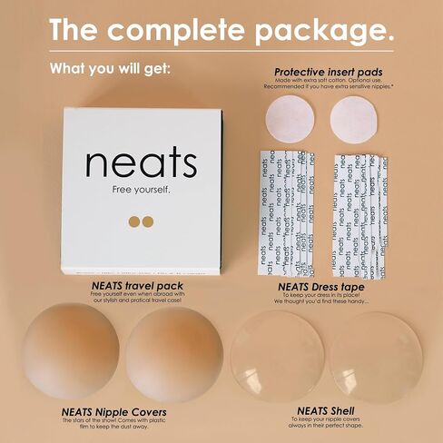 NEATS Grippy Nipple Covers + Adhesive Nipple Covers, Caramel - Size L/XL in Saudi Arabia
