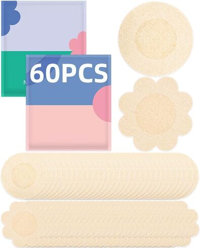 60 Pack Nude Disposable Nipple Covers for Women – Invisible Ultra-Thin Pasties with Soft Adhesive – No Show Boob Covers for Backless & Strapless Clothing in Saudi Arabia